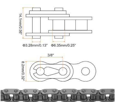 Motorfiets transmissie keten O ring type hoge prestaties 120 schakels lengte