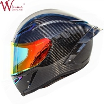 Full Face Motorcycle Helm Retro Carbon Fiber Uitstekende ventilatie Comfort And Fit