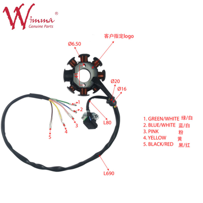 Motorfiets Magnetische stator spoel Compleet FX250AK47 ISO9001
